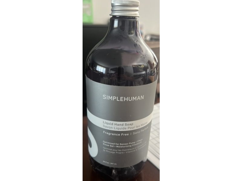 Simplehuman Liquid Hand Soap, Fragrance Free, 30 fl oz/887 mL