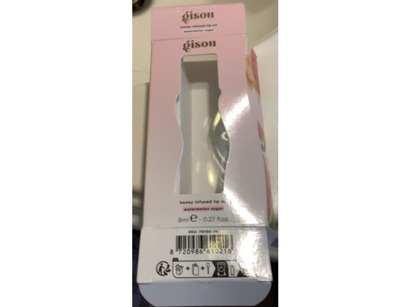 Gisou Honey Infused Lip Oil, Watermelon Sugar, 0.27 fl oz/8 mL