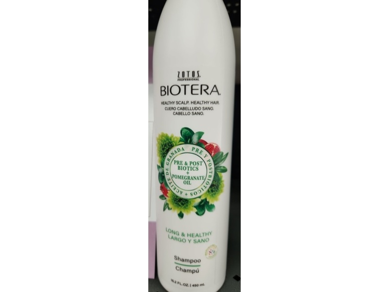 Zotos Professional Biotera Long & Healthy Shampoo, Pre & Post Biotics + Pomegranate Oil, 15.2 fl oz/450 mL