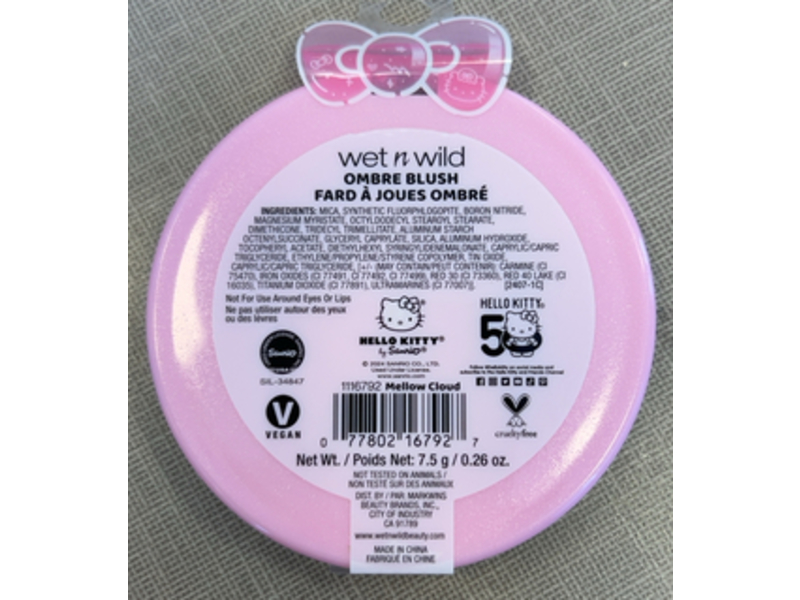 Wet n Wild Hello Kitty Ombre Blush, Mellow Cloud, 0.26 oz/7.5 g