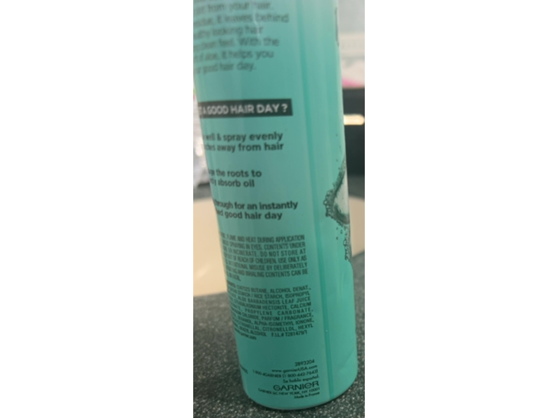 Garnier Fructis Deep Cleansing Invisible Dry Shampoo, 4.4 oz/126 g, Pack Of 2