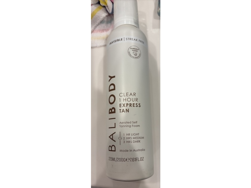 Bali Body 1 Hour Tan Aerated Self Tanning Foam, Clear, 7.61 fl oz/225 mL
