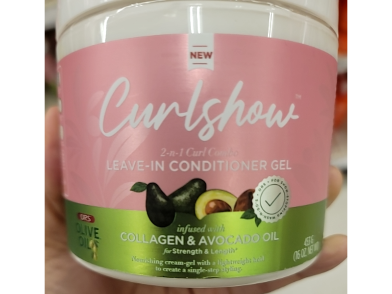 Ors Olive Oil Curlshow 2-In-1 Leave-In Conditioner, Collagen & Avocado Oil, 16 oz/453 g