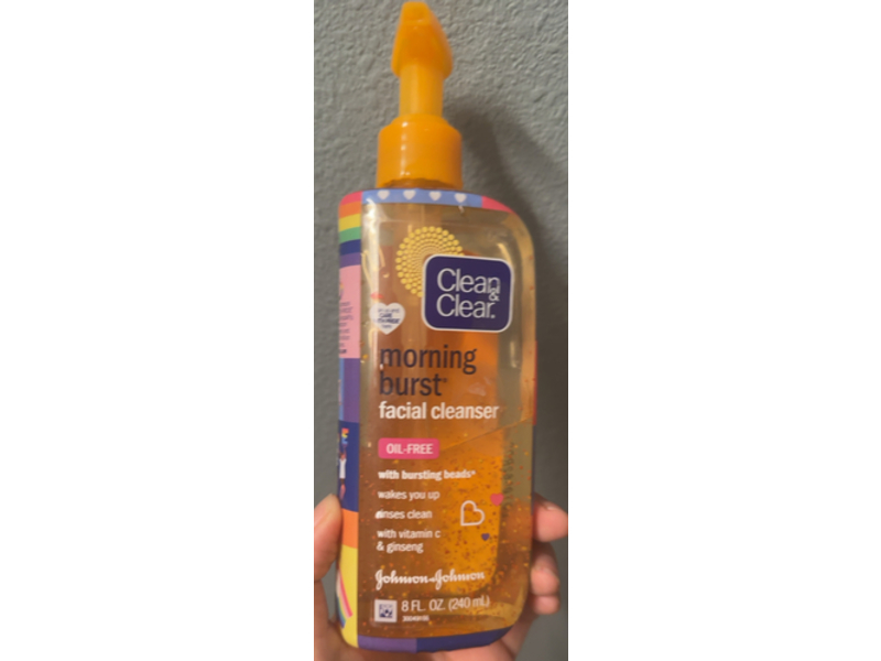 Clean & Clear Morning Burst Facial Cleanser, Vitamin C & Ginseng, 8 fl oz/240 mL
