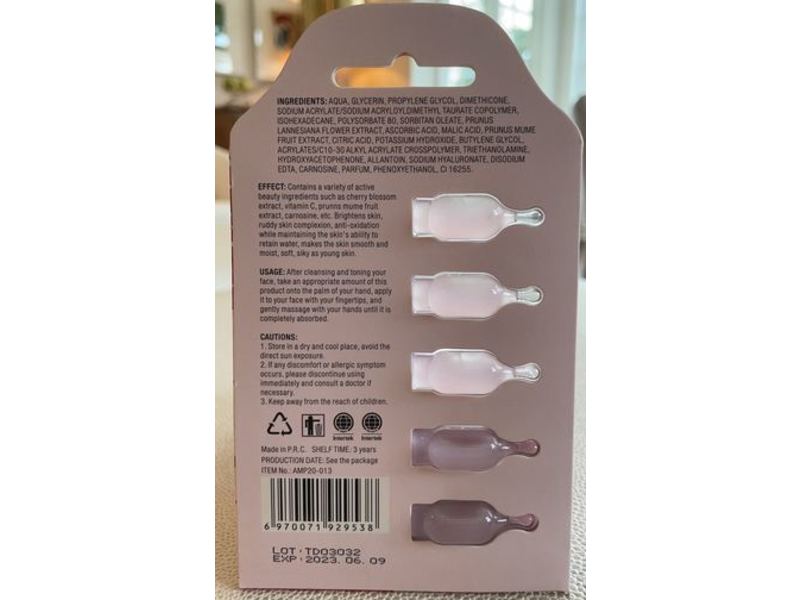 Mond'sub Essence Cherry Blossom Rejuvenating Serum, 1 mL, 5 count