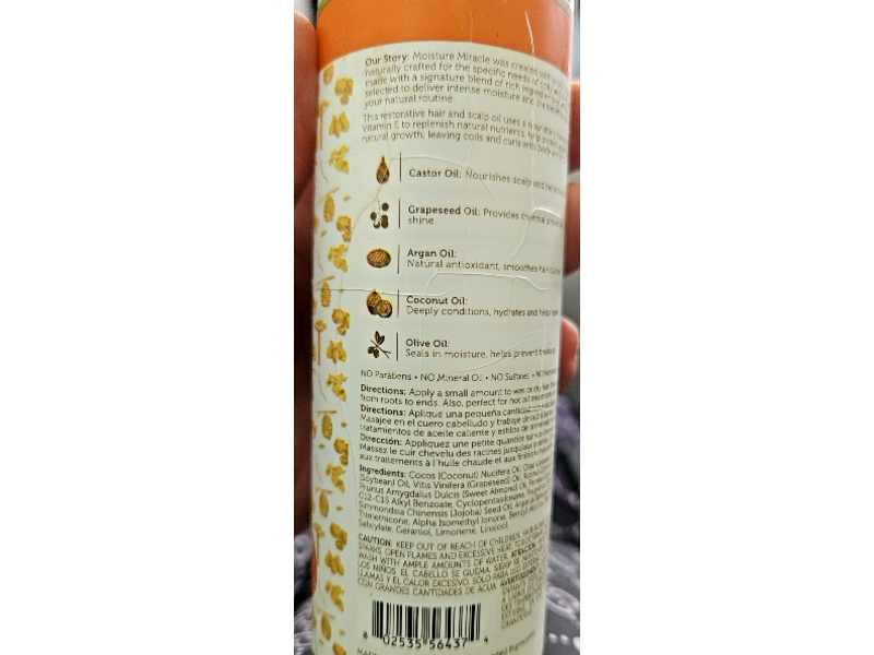 African Pride Moisture Miracle 5 Essential Hair Oil, 8 fl oz/237 mL