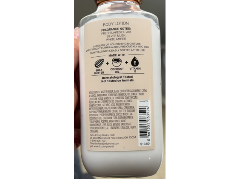 Bath & Body Works Ivory Cashmere Body Lotion, Shea Butter + Vitamin E, 8 fl oz/236 mL