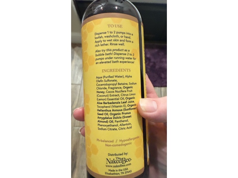 The Naked Bee Bath & Shower Gel, Coconut + Honey, 16 oz/473 mL