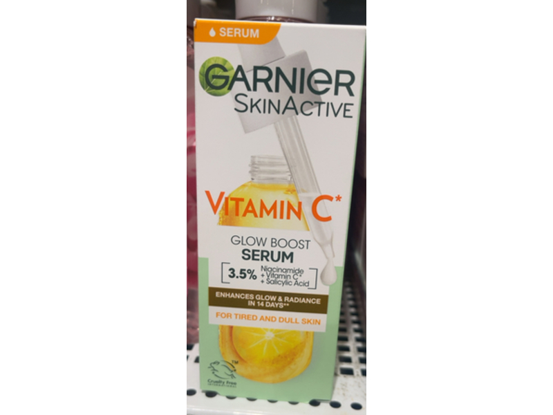 Garnier Skin Active Glow Boost Serum, Vitamin C, 30 mL
