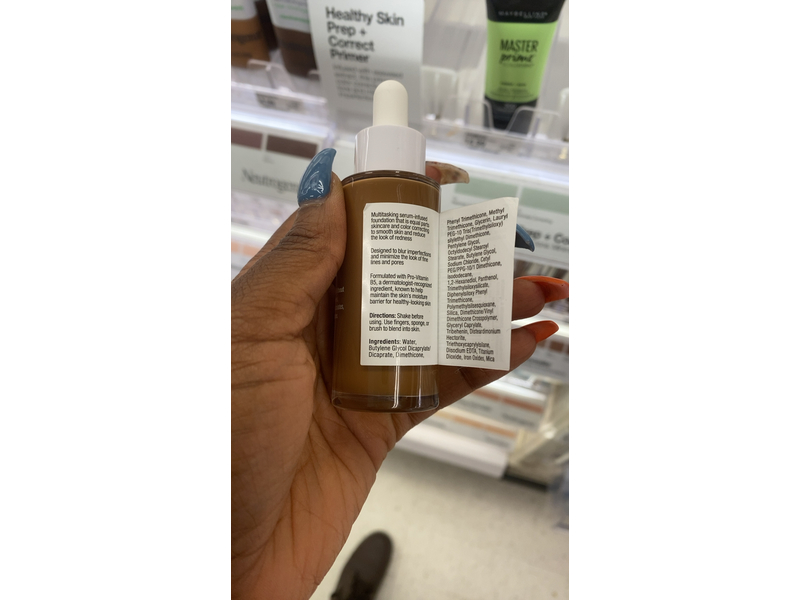 Neutrogena Healthy Skin Sensitive Skin Serum Foundation, Deep 01, 1 oz/28 g