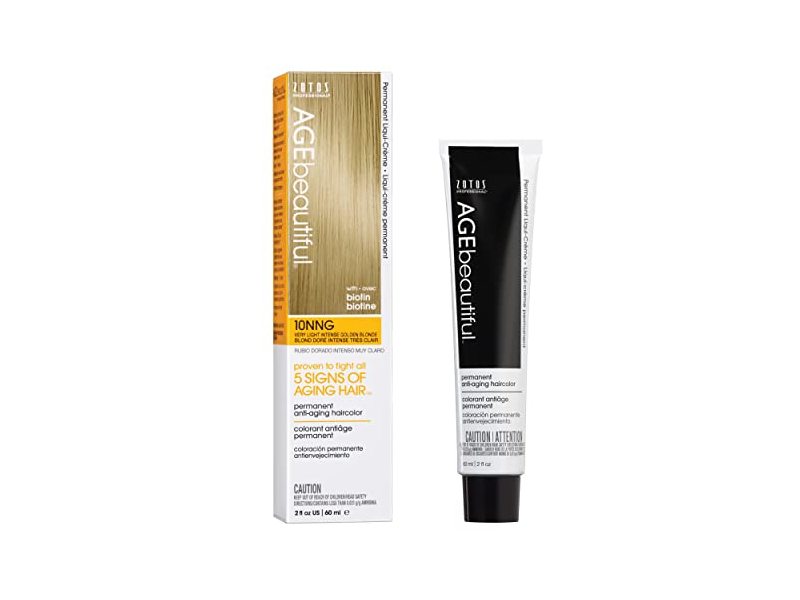 Zotos Professional Agebeautiful Permanent Anti Aging Haircolor, 10NNG Very Light Intense Golden Blonde, 2 fl oz/60 mL