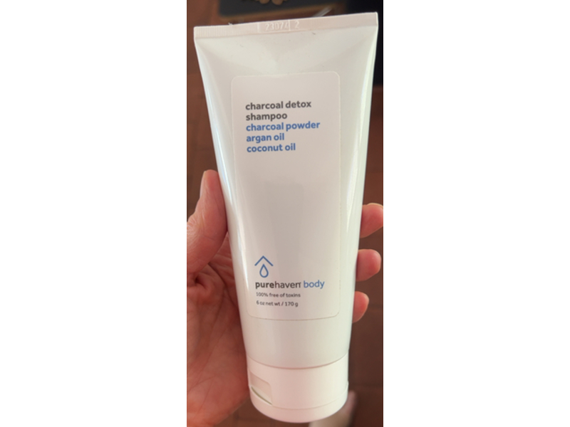 Pure Haven Charcoal Detox Shampoo, Charcoal Powder & Argan Oil + Coconut Oil, 6 oz/170 g