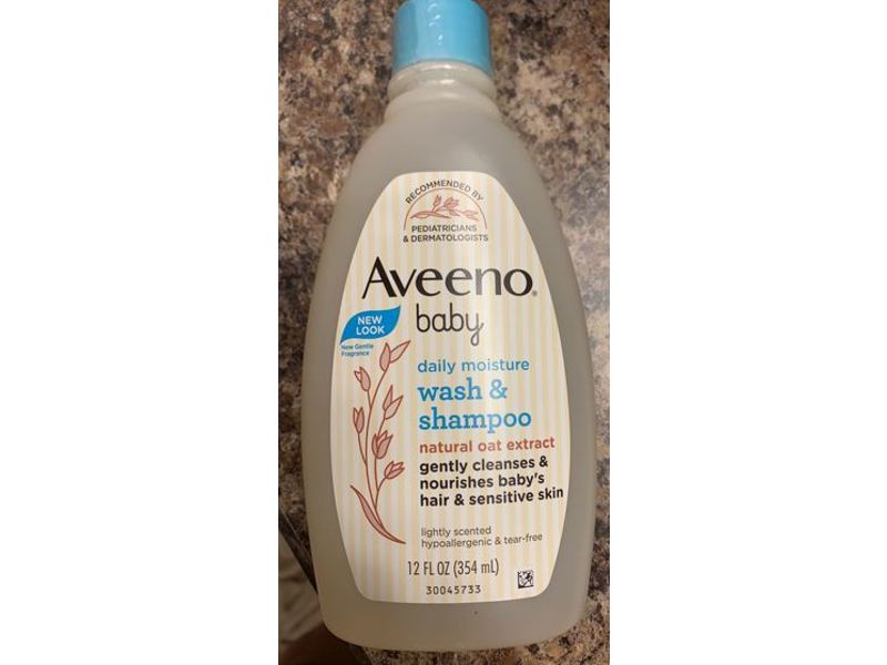 Aveeno Baby Daily Moisture Wash & Shampoo, Lightly Scented, 12 fl oz/354 mL