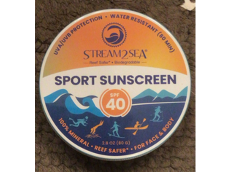 Stream 2 Sea Reef Safer Mineral Sport Sunscreen, SPF 40, 2.8 oz/80 g