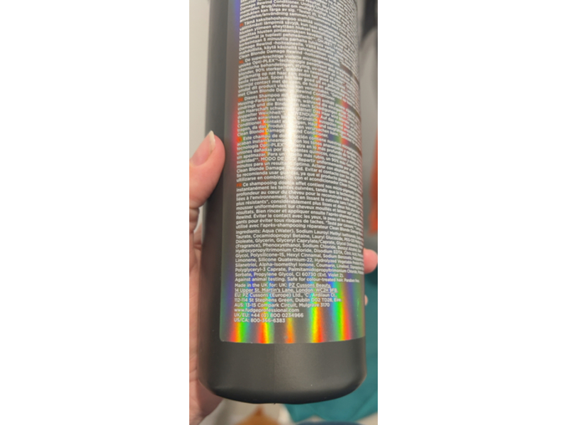 Fudge Clean Blonde Damage Rewind Violet-Toning Shampoo, Optl-Plex Technology, 33.8 fl oz/1 L