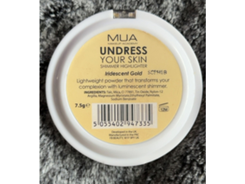 MUA Undress Your Skin Shimmer Highlighter, Iridescent Gold,7.5 g