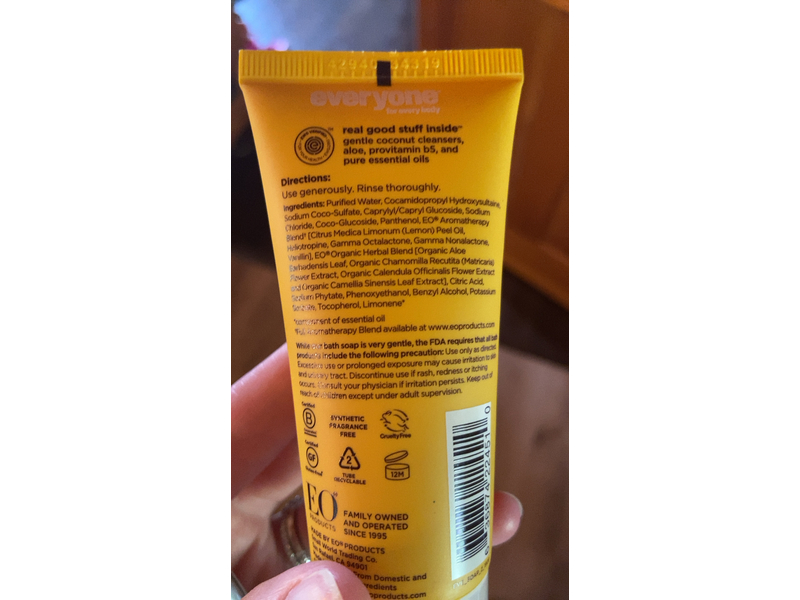 Everyone for Every Shampoo, Body Wash, Bubble Bath, Coconut + Lemon, 2 fl oz/59 mL