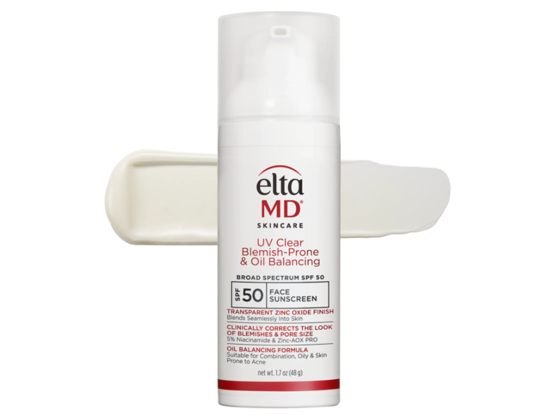 EltaMD Skincare UV Clear Blemish-Prone & Oil Balancing Face Sunscreen, SPF 50, 1.7 oz/48 g
