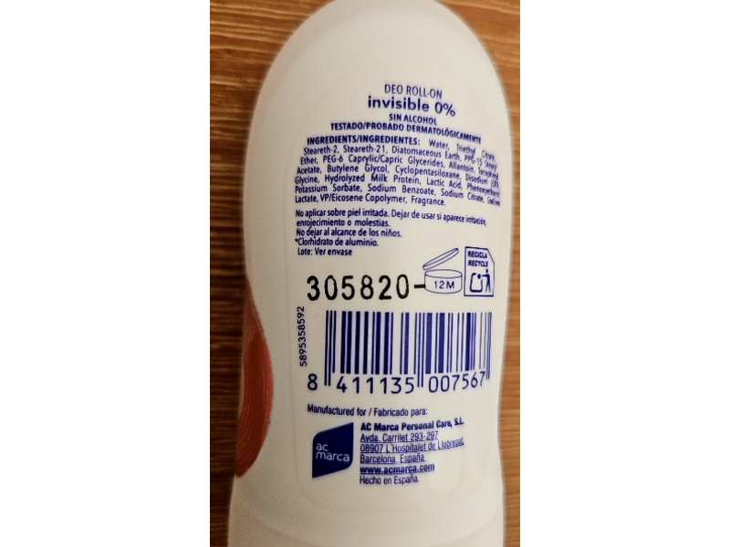 Lactovit Roll - On Deodorant, Invisible, 1.7 fl oz/50 mL