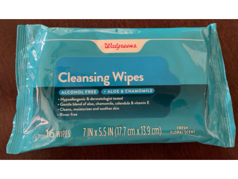 Walgreens Cleansing Wipes, Fresh Floral Scent, Aloe & Chamomile, Alcohol Free, 16 Counts