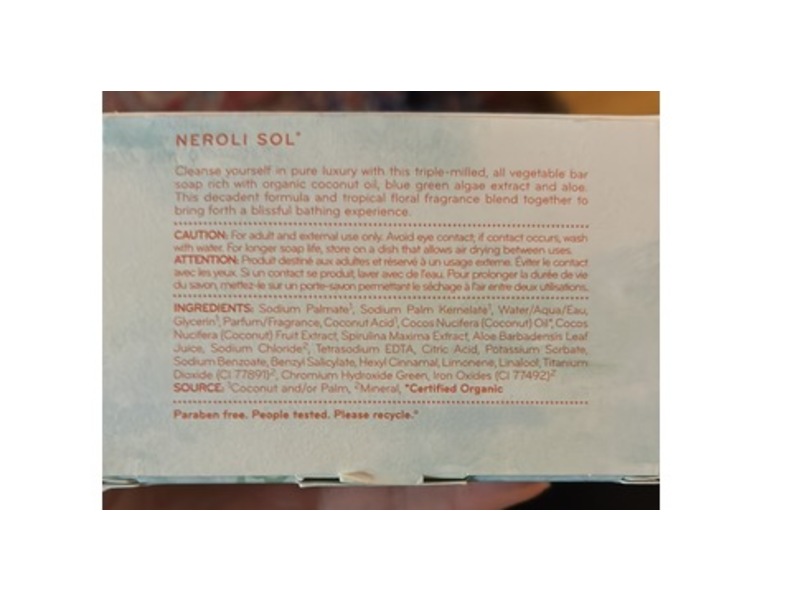 Thymes Luxurious Bath Soap, Neroli Sol, 6 oz/170 g