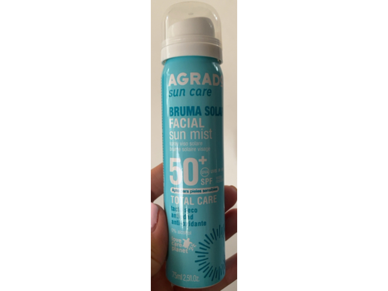 Agrado Bruma Solar Facial Sun Mist, SPF 50+, 2.5 fl oz/75 mL