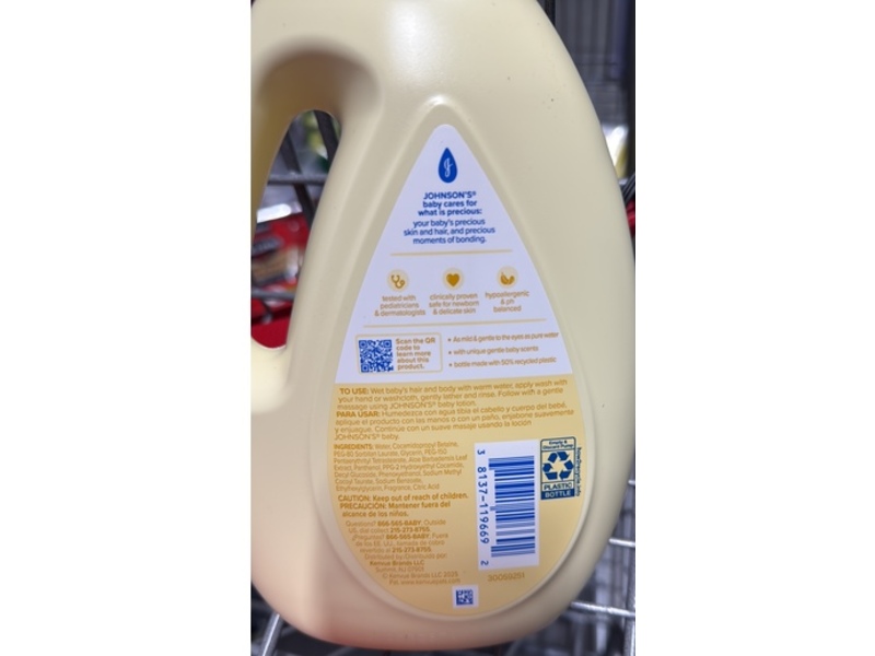 Johnson's Baby Head To Toe Wash & Shampoo, Aloe & Vitamin B5, 33.8 fl oz/1000 mL