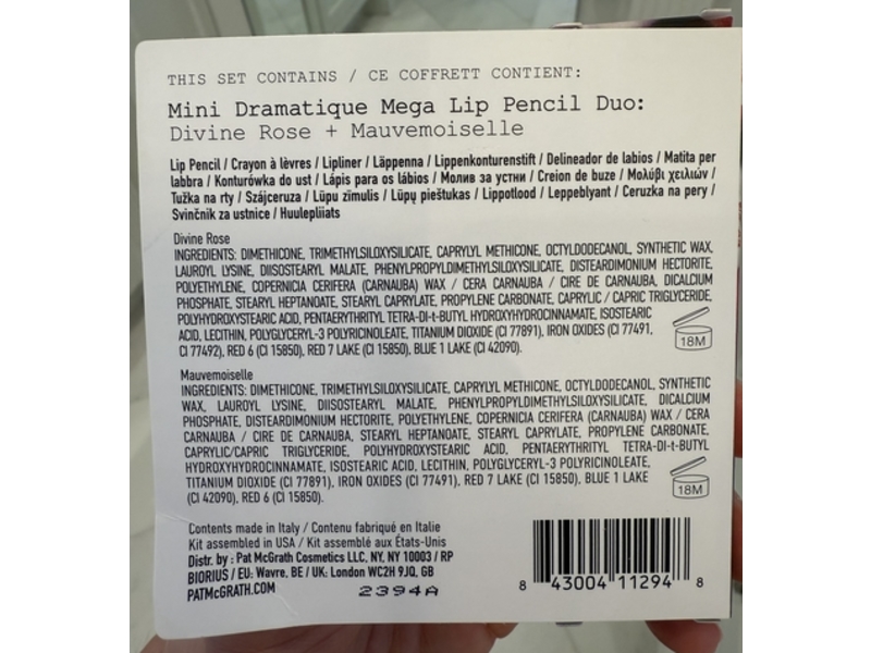Pat McGrath Labs Dramatique Mega Lip Pencil Duo, Divine Rose + Mauvemoiselle, 0.05 oz/1.5 g
