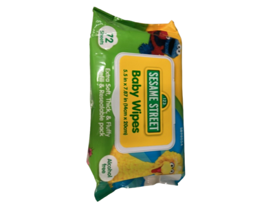 Sesame Street Baby Wipes, Alcohol Free, 72 Count