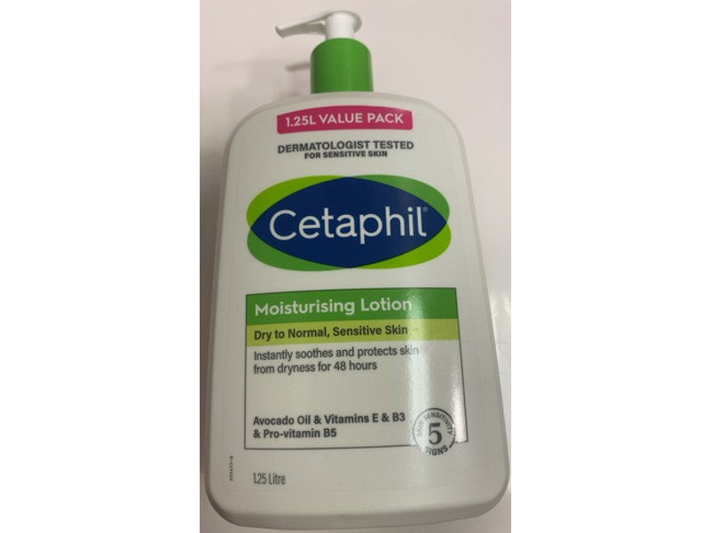 Cetaphil Moisturising Lotion, Avocado Oil & Vitamins E & B3 & Pro Vitamin B5, 1.25 L