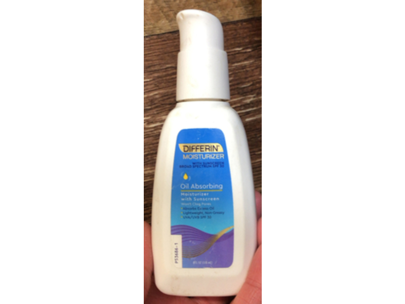 Differin Oil Absorbing Sunscreen Moisturizer, SPF 30, 4 fl oz/118 mL