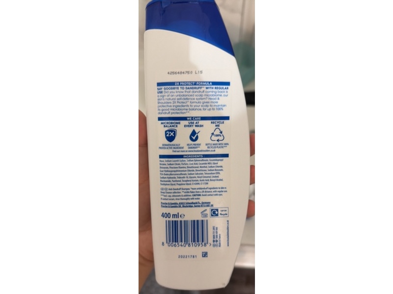 Head & Shoulders Anti-Dandruff Shampoo, Menthol Fresh, 400 mL