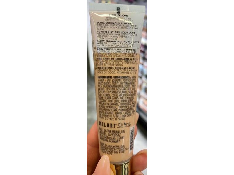 Milani Glow Hydrating Skin Tint, 110 Fair To Light, 1 fl oz/30 mL