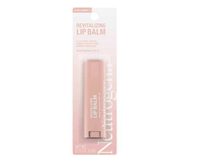 Neutrogena Revitalizing Lip Balm, SPF 20, Sheer Shimmer 10, 0.15 oz/4.2 g