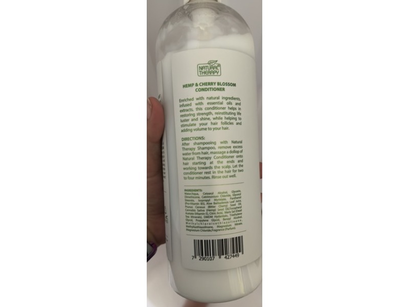Natural Therapy Hemp Conditioner, Cherry Blossom, 30.6 fl oz/907 mL