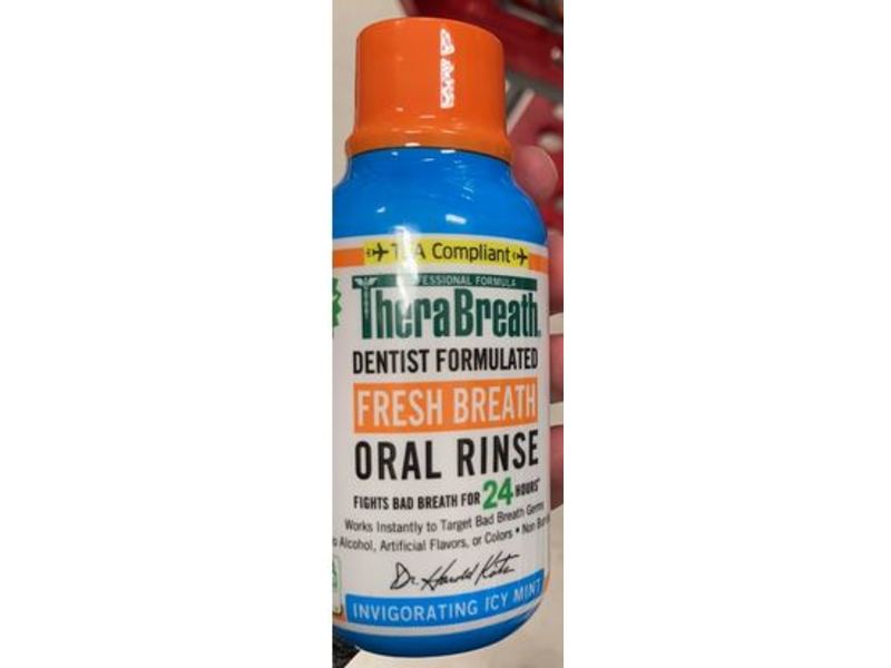 TheraBreath Fresh Breath Oral Rinse, Icy Mint, 3 fl oz/88.7 mL