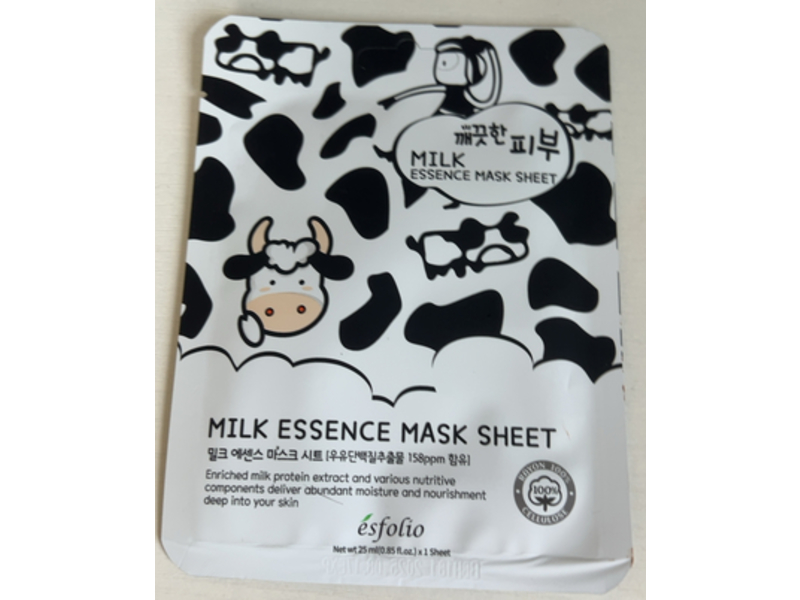 Esfolio Milk Essence Mask Sheet, 0.85 fl oz/25 mL