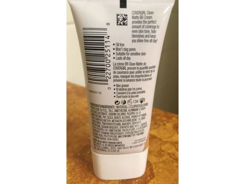 CoverGirl Clean Matte BB Cream, 540 Medium, 1 fl oz/30 mL