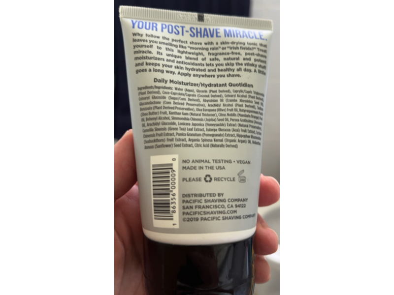 Pacific Shaving Company Everyday Moisturizer, 3.4 fl oz/100 mL