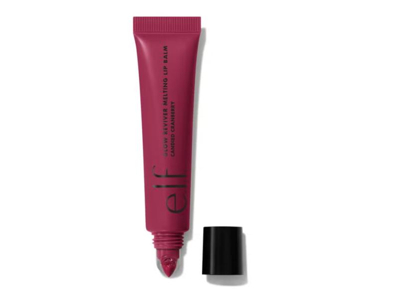 e.l.f Glow Reviver Melting Lip Balm, Candied Cranberry, 0.52 oz/15 g