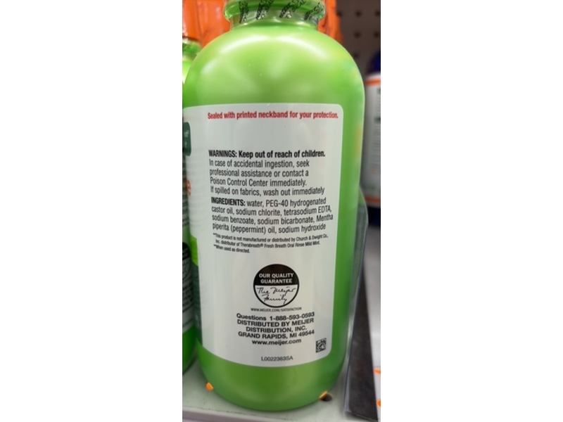 Meijer Breath Defense Oral Rinse, Mild Mint, 16 fl oz/473 mL