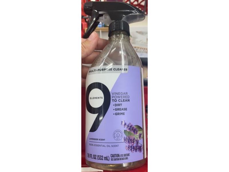 9 Elements Multi-Purpose Cleaner, Lavender Scent, 18 fl oz/532 mL