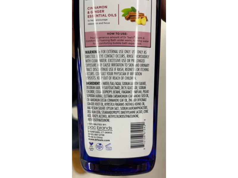 Dr Teal's Foaming Bath, Pure Epsom Salt, Orange Cranberry & Spice, 14 fl oz