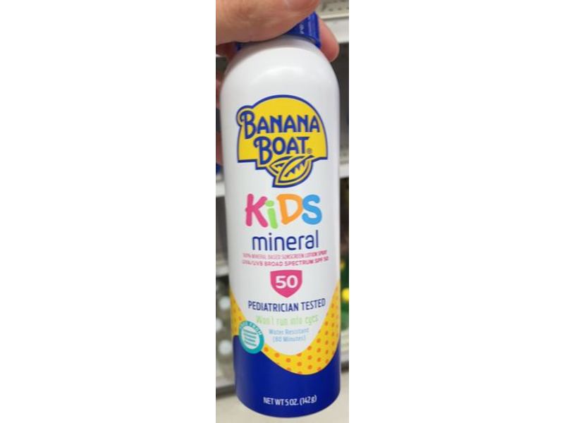 Banana Boat Kids Mineral Sunscreen Lotion Spray, SPF 50, 5 oz/142 g
