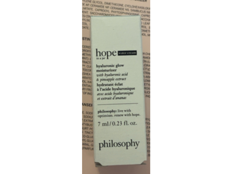 Philosophy Hope In A Jar Glow Moisturizer, Hyaluronic Acid & Pineapple Extract, 0.23 fl oz/7 mL
