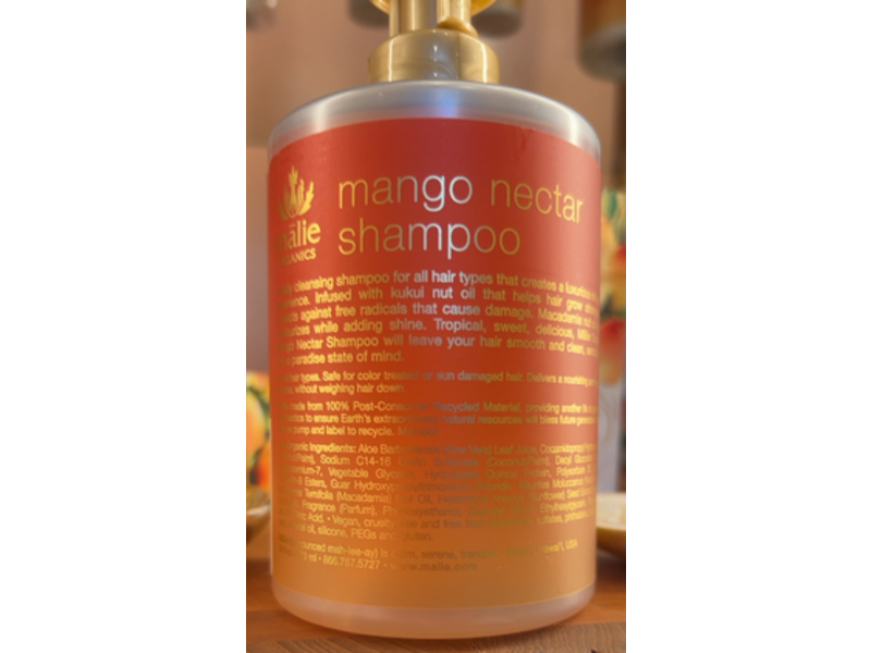 Maliie Organics Shampoo, Mango Nectar, 14 oz