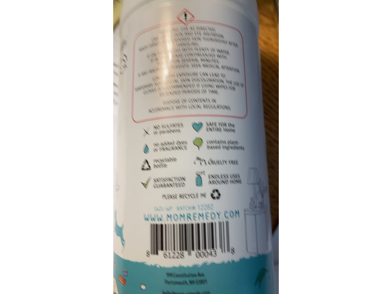 Mom Remedy Hydrogen Peroxide Cleaning Wipes, Lemon Scent, 30 Count