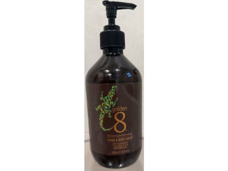 Golden 8 Hand & Body Wash Shower Gel, Kakadu Plum & Crocodile Oil, 16.9 fl oz/500 mL