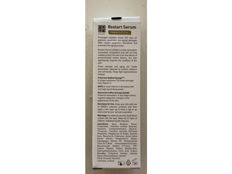 Noon Aesthetics Restart Serum, Paraceutical, 1.69 fl oz/50 mL