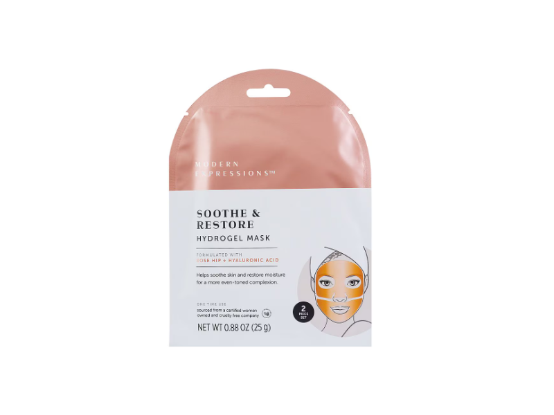 Modern Expression Soothe & Restore Hydrogel Mask, Rose Hip + Hyaluronic Acid, 0.88 oz/25 g, 2 Count